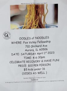 OODLES of NOODLES @ Fox Valley FellowshipClub | Aurora | Illinois | United States